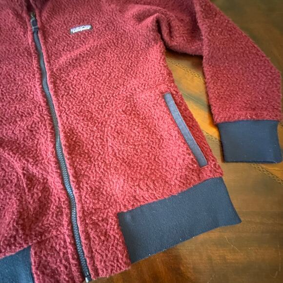 Patagonia Women's woolyester fleece jacket full zip Red Navy Medium Fleece - Picture 7 of 9